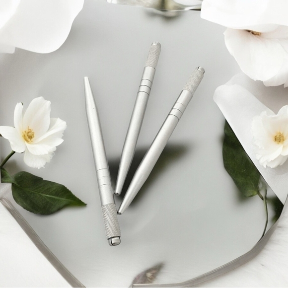 NWOT 3x Lightweight Silver Microblading Tattoo Pen Permanent Makeup Tool - Picture 1 of 3